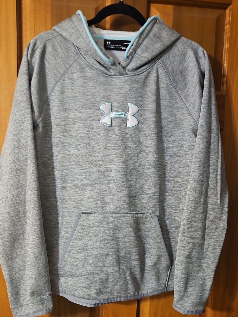 Under Armour Women's Gray Sweatshirt with Light Blue/Green Logo Accents